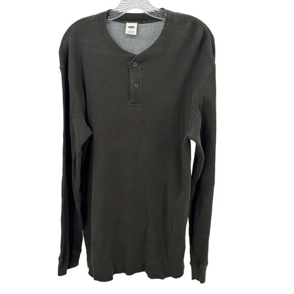 Old Navy Other - Old Navy Sz L Waffle Knit Men Long Sleeves Top Two Buttons 100% Cotton Work Wear